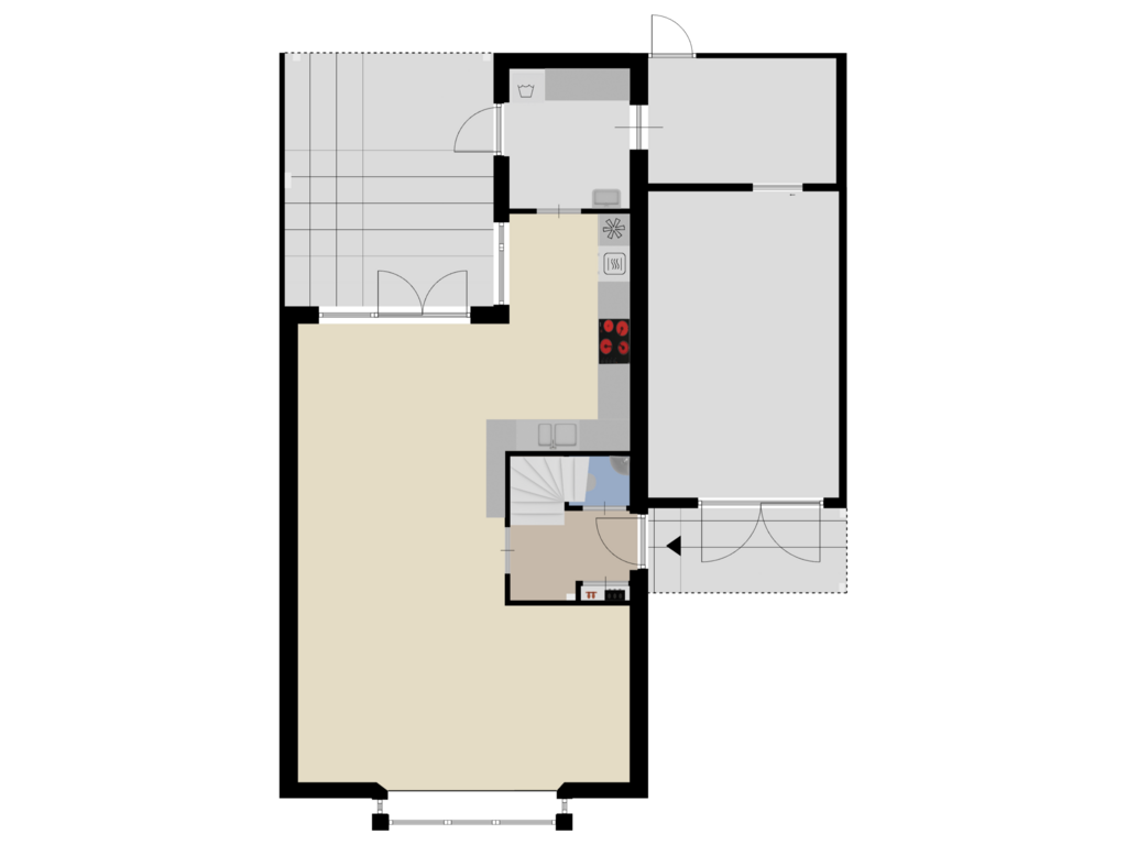 Bekijk plattegrond van Begane Grond van Korenbloemstraat 26