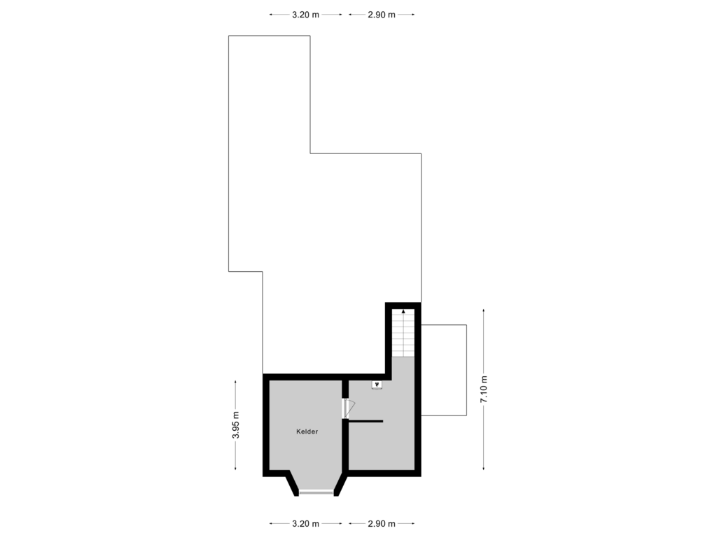 View floorplan of Souterrain of Slakstraat 47