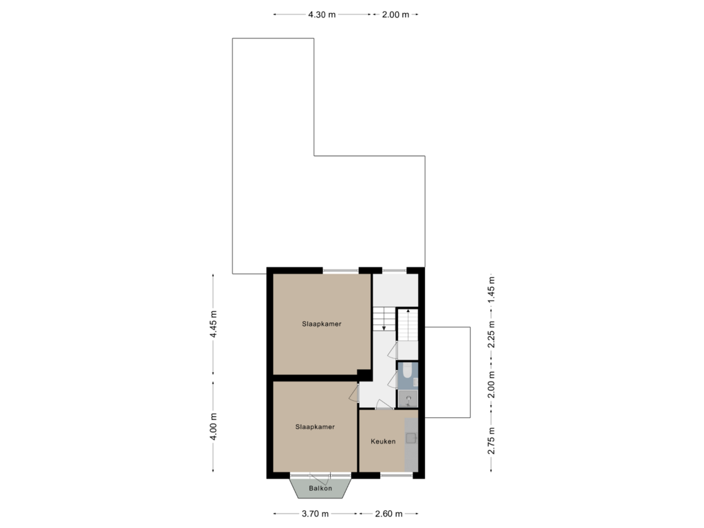 View floorplan of Verdieping 1 of Slakstraat 47