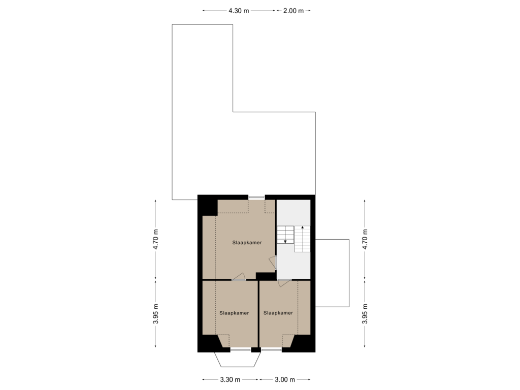 View floorplan of Verdieping 2 of Slakstraat 47