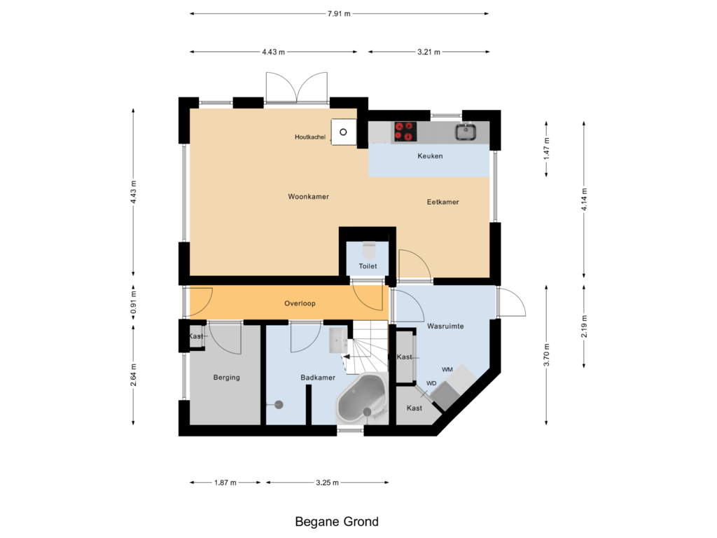 Bekijk plattegrond van Begane Grond van Kon Wilhelminastraat 2