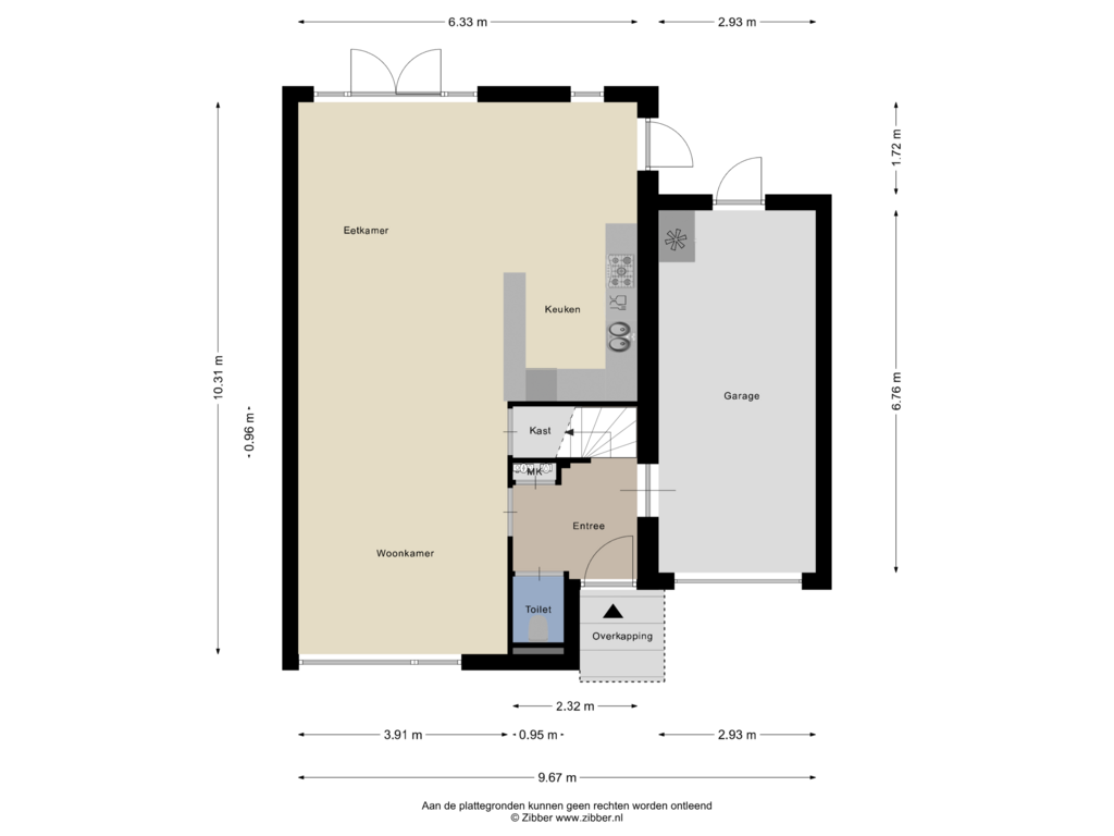 Bekijk plattegrond van Begane Grond van Bosven 217