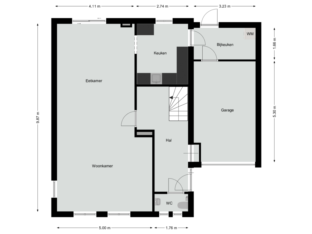 Bekijk plattegrond van Begane grond van Eikenlaan 32