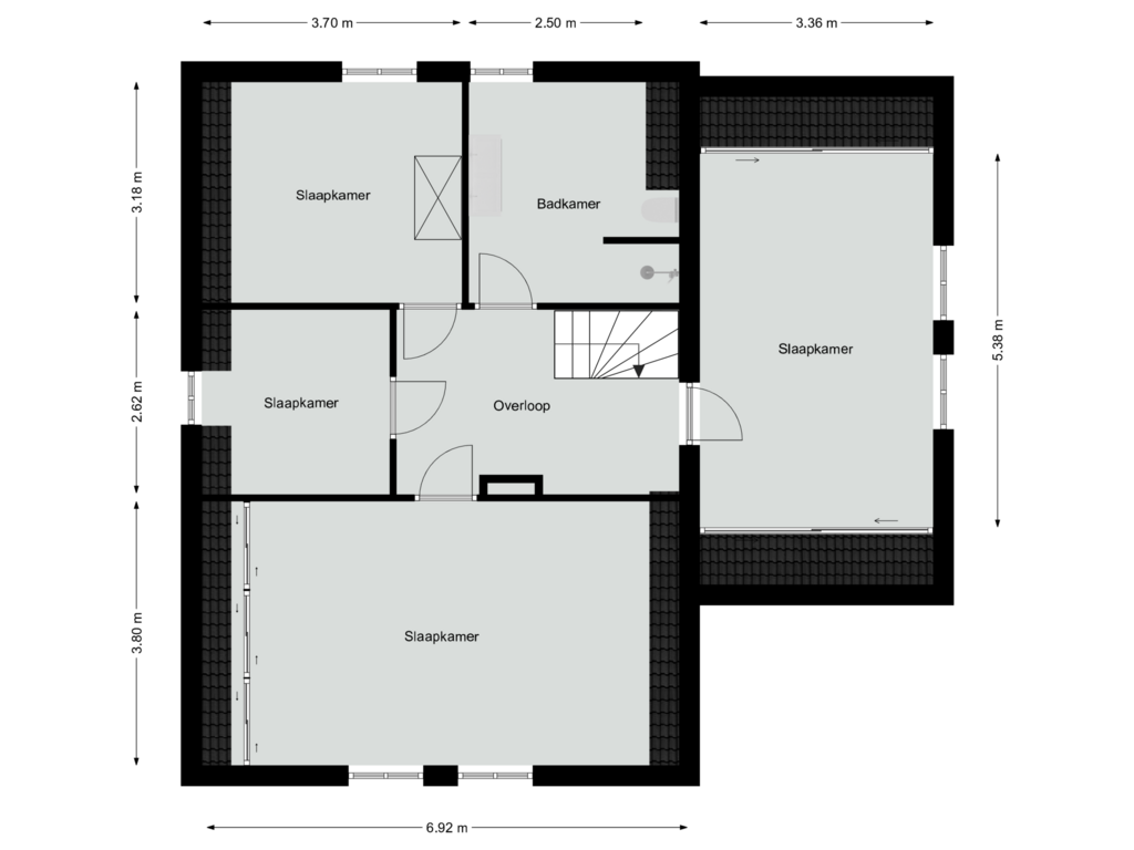 Bekijk plattegrond van Eerste verdieping van Eikenlaan 32