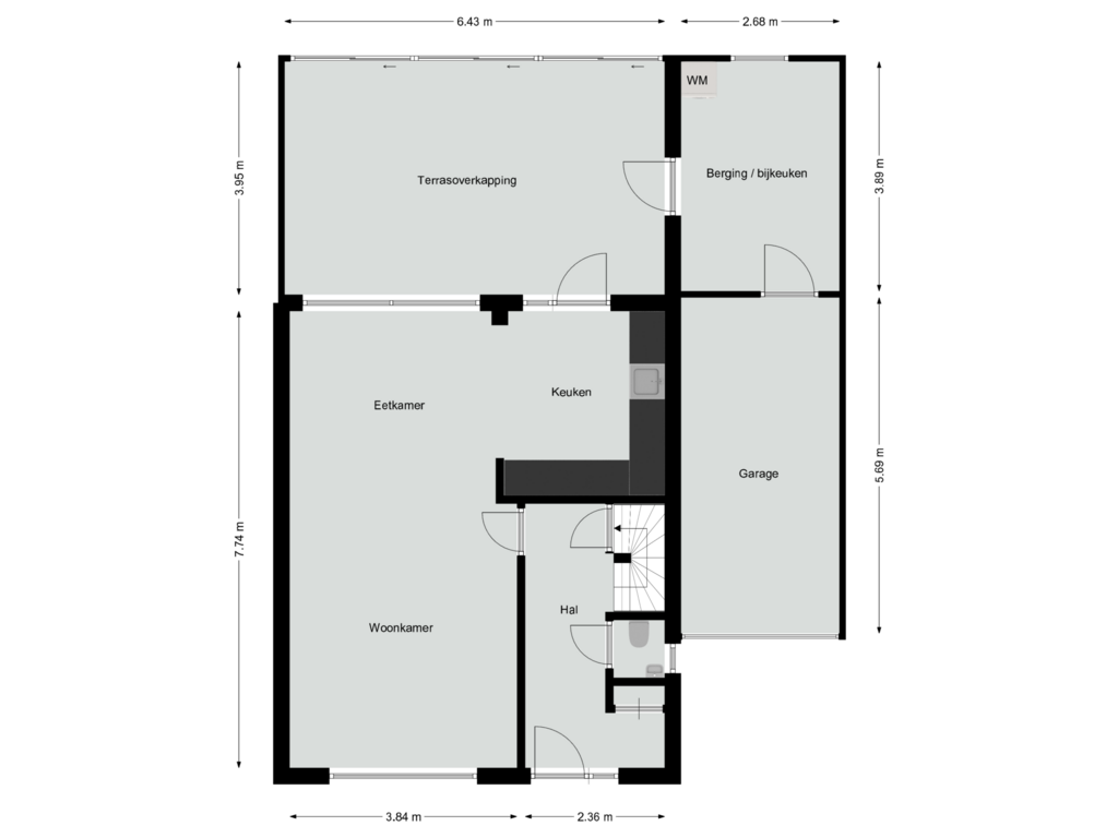 Bekijk plattegrond van Begane grond van Kasteel Daelenbroeckstraat 40