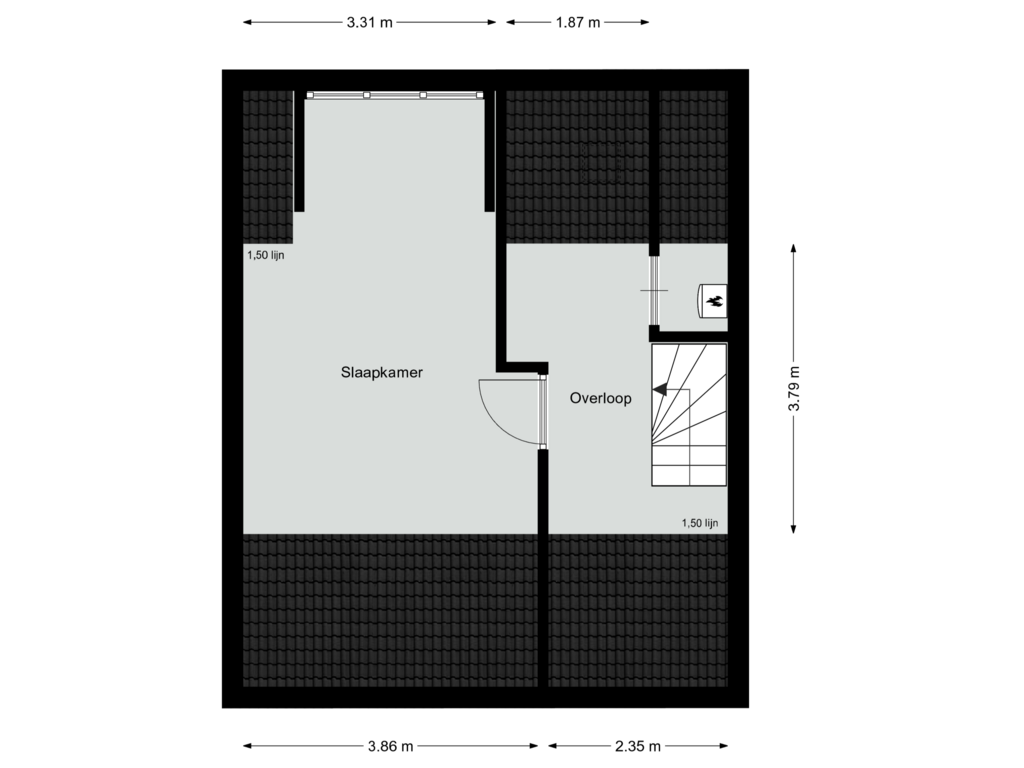 Bekijk plattegrond van Tweede verdieping van Kasteel Daelenbroeckstraat 40