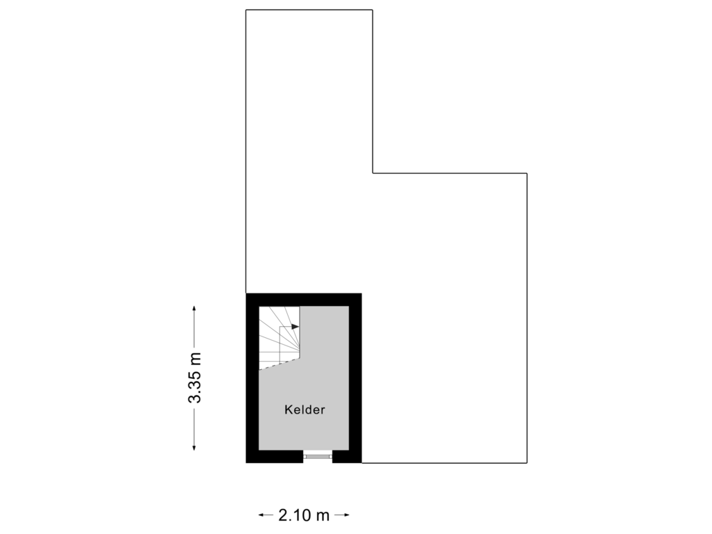 View floorplan of Souterrain of Prins Bernhardstraat 21