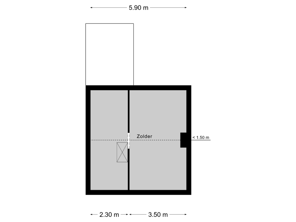 View floorplan of Verdieping 2 of Prins Bernhardstraat 21