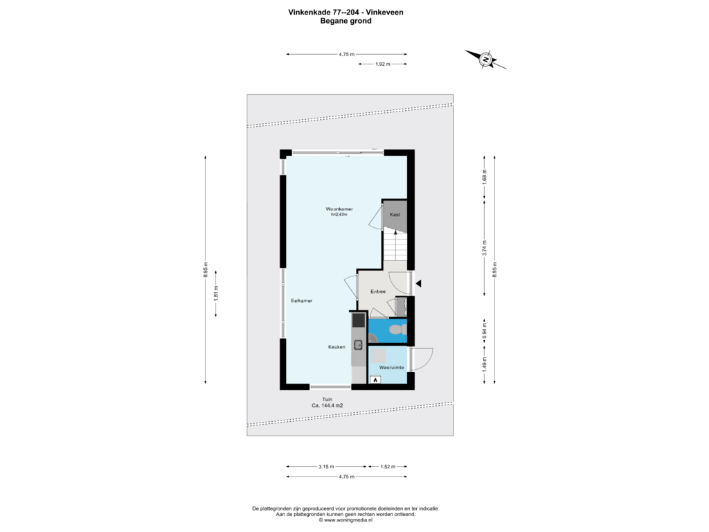 Bekijk plattegrond van Begane_grond van Vinkenkade 77-R204