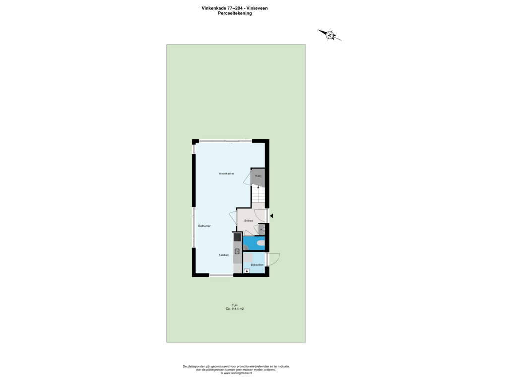 Bekijk plattegrond van Perceelt van Vinkenkade 77-R204