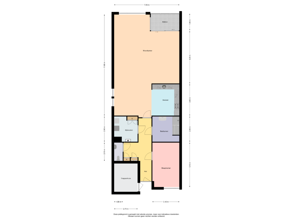 Bekijk plattegrond van Appartement van Merelstraat 1-F