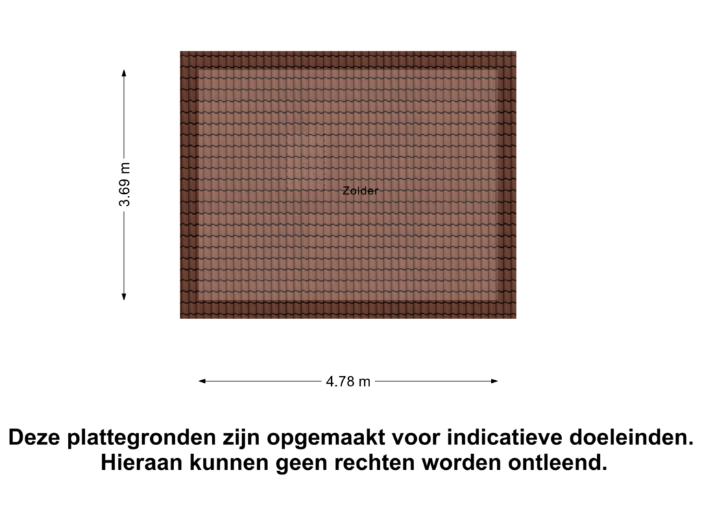 View floorplan of Zolder of Beatrixstraat 4