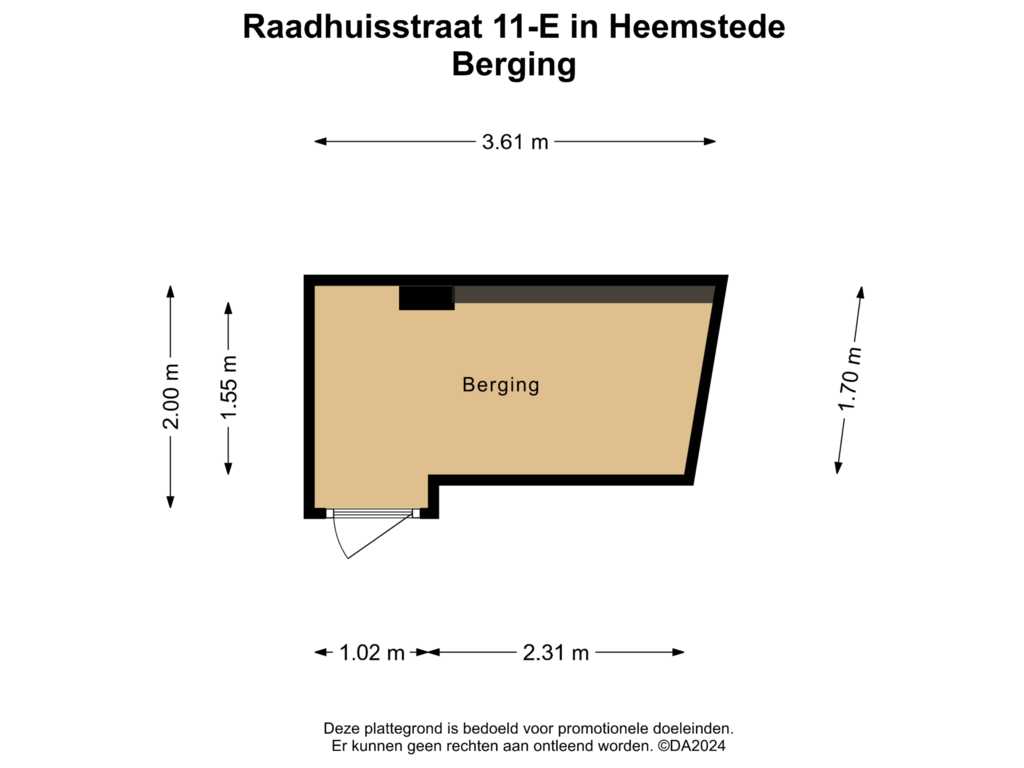 Bekijk plattegrond van Berging van Raadhuisstraat 11-E