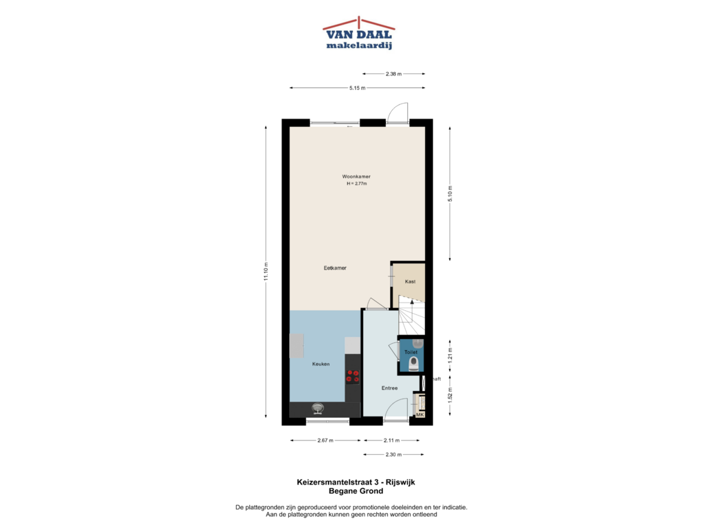 View floorplan of Begane grond of Keizersmantelstraat 3