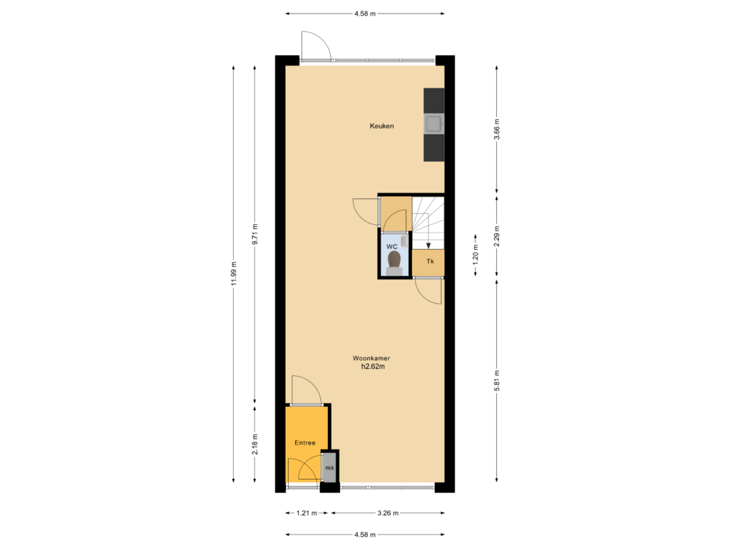 Bekijk plattegrond van Begane grond van Cadier en Keerpad 22