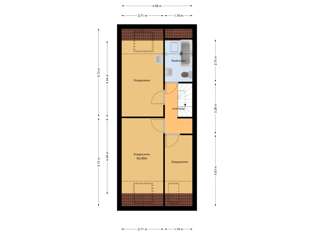 Bekijk plattegrond van Eerste verdieping van Cadier en Keerpad 22