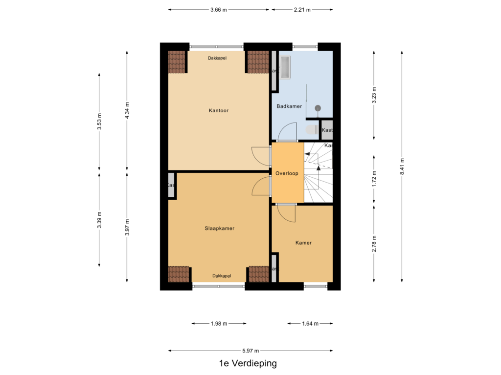 Bekijk plattegrond van 1e Verdieping van Tulpstraat 1