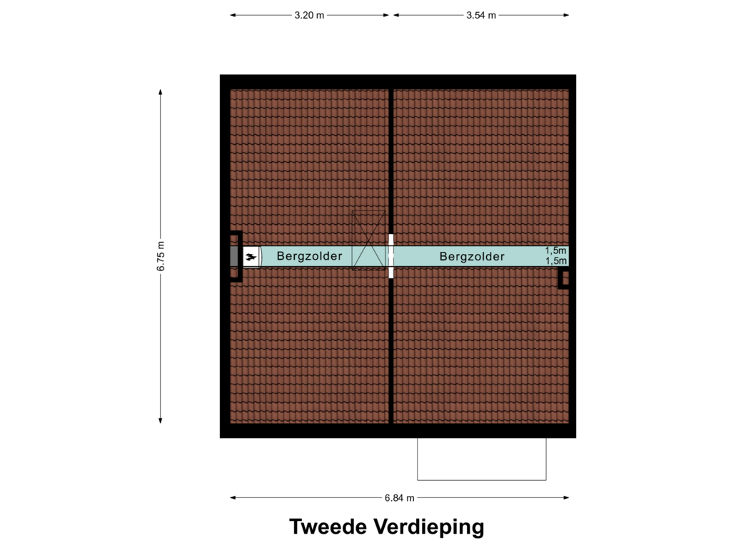 Bekijk plattegrond van Tweede Verdieping van Houtmolen 14