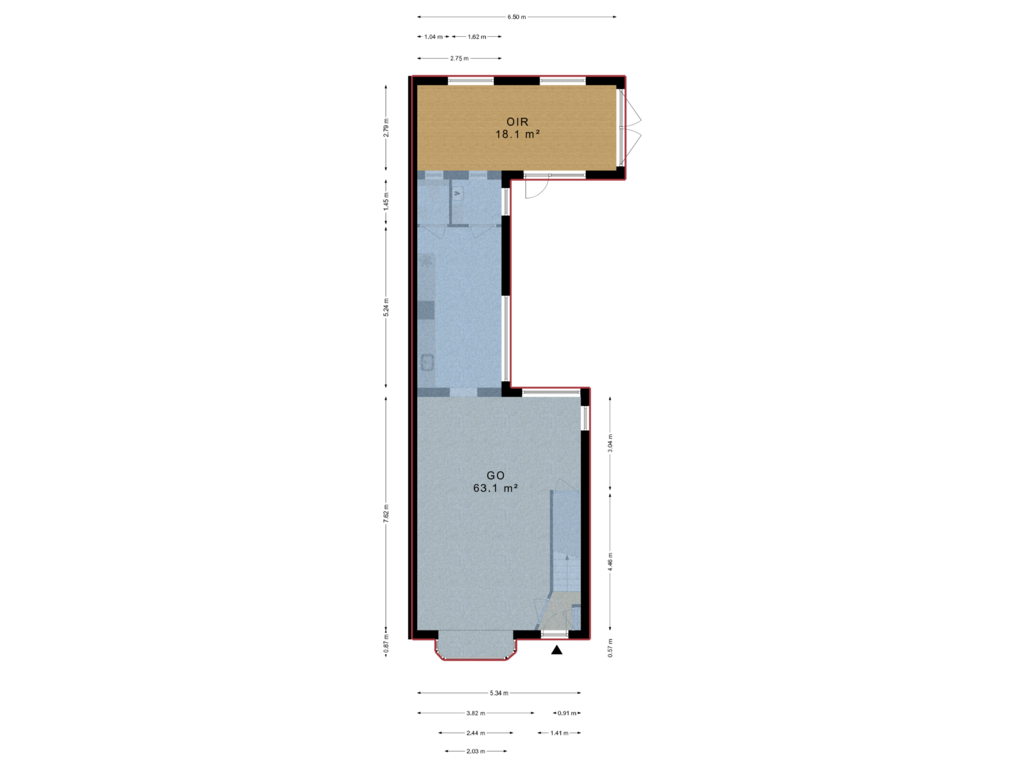 View floorplan of Begane grond of St Gerardusstraat 11