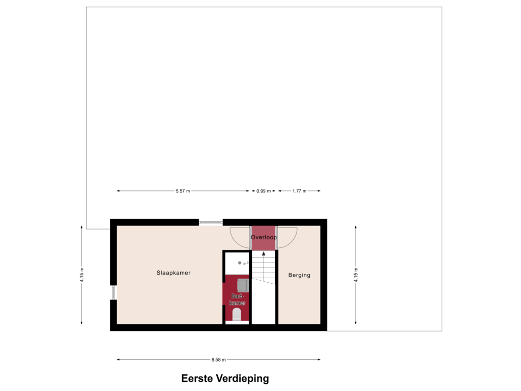 Bekijk plattegrond van Eerste Verdieping van Paulsstraat 5