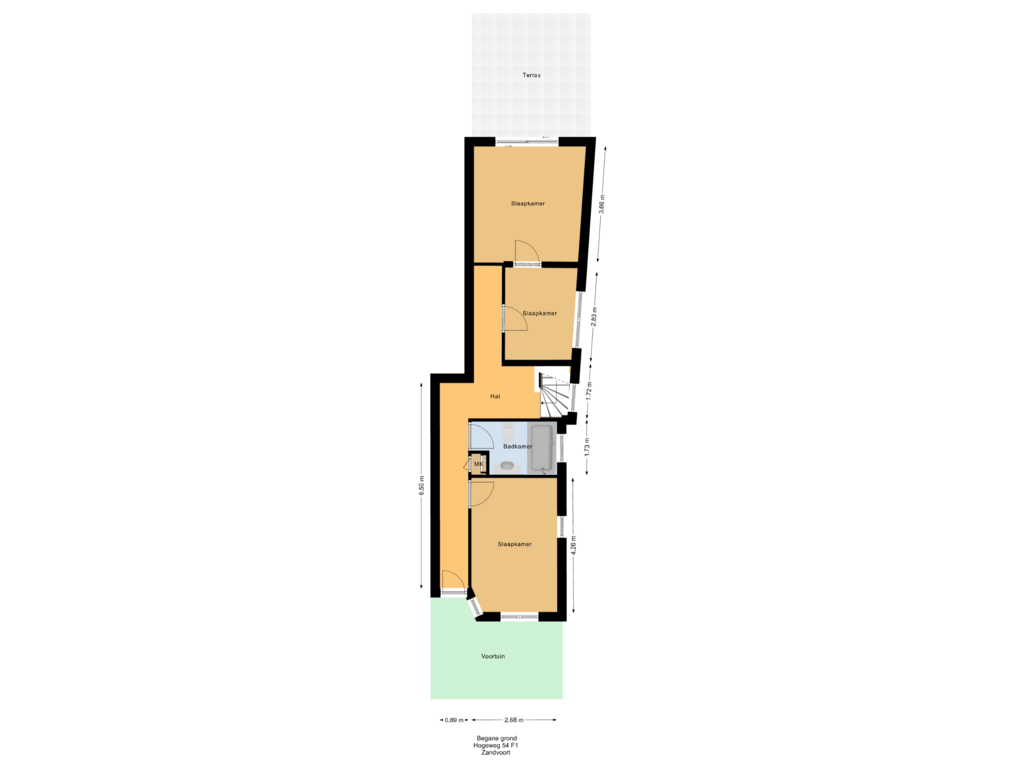 Bekijk plattegrond van Begane grond van Hogeweg 54-F1