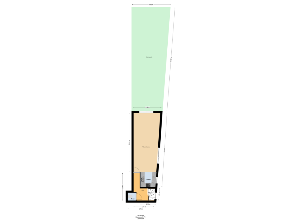 Bekijk plattegrond van Souterrain van Hogeweg 54-F1