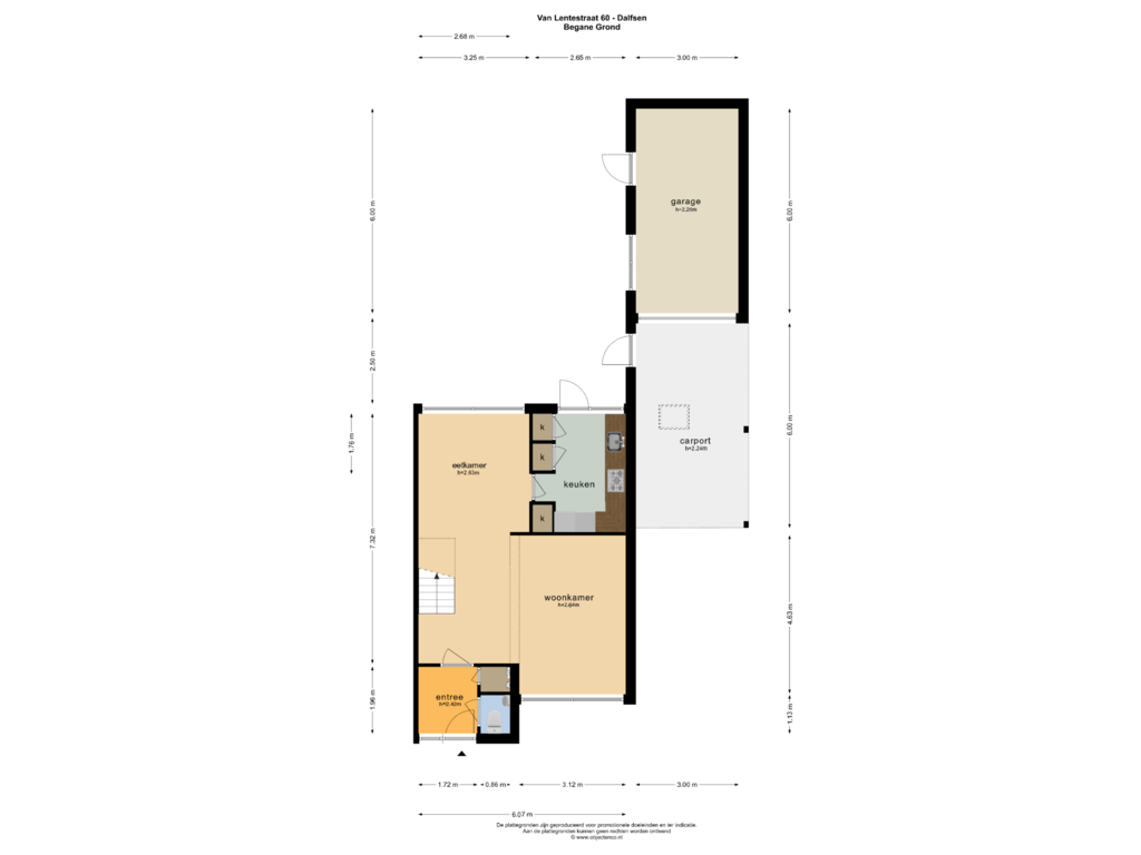 Bekijk plattegrond van BEGANE GROND van Van Lentestraat 60