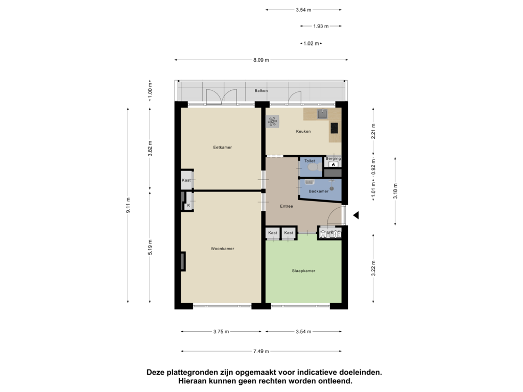 Bekijk plattegrond van Appartement van Meent 76-B