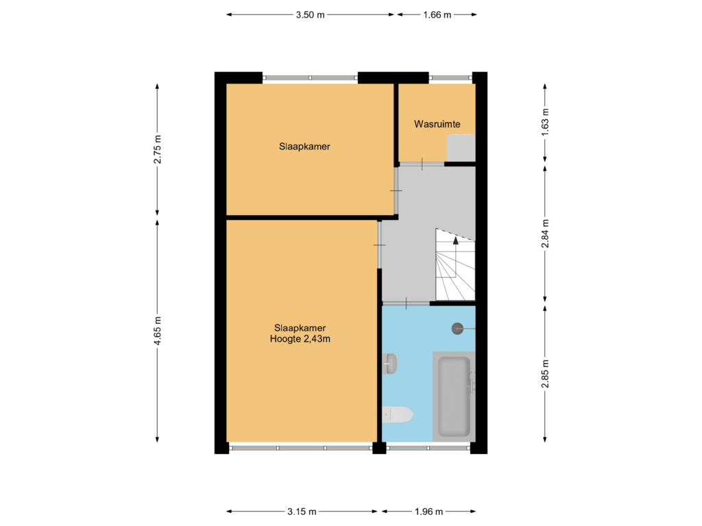 Bekijk plattegrond van 1e verdieping van Galileistraat 13