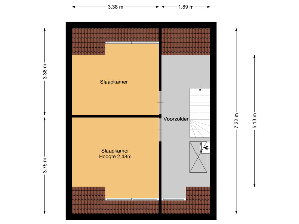 Bekijk plattegrond van 2e verdieping van Galileistraat 13