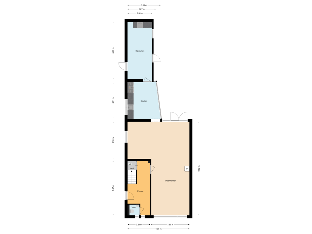 View floorplan of Begane Grond of Beatrixweg 26