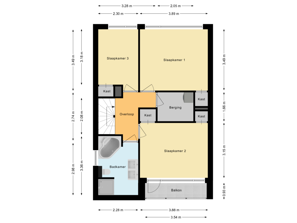 View floorplan of Eerste Verdieping of Beatrixweg 26