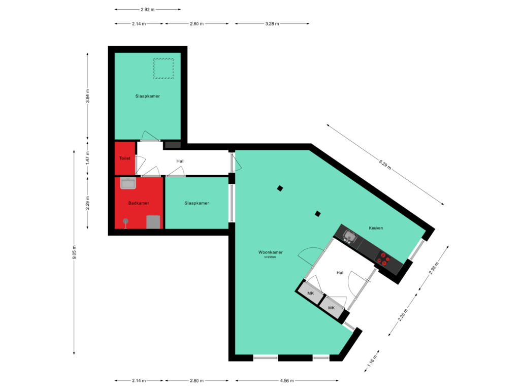 Bekijk plattegrond van Begane Grond van Raadhuislaan 107