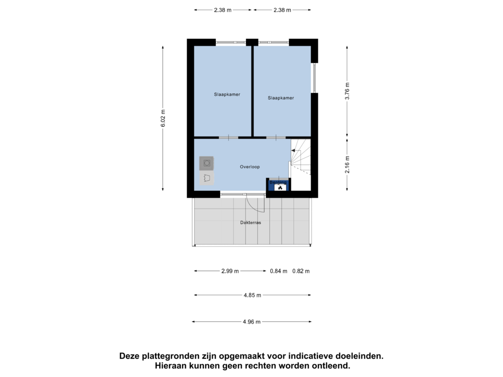 Bekijk plattegrond van Tweede Verdieping van Malachietstraat 87