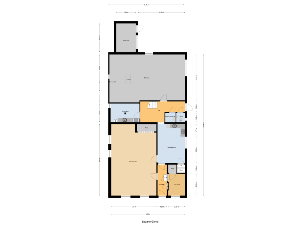 Bekijk plattegrond van Begane Grond van Nieuwkuijksestraat 18