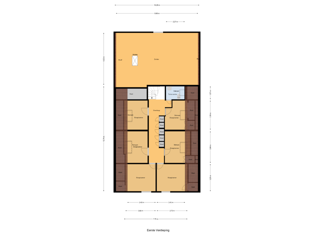 Bekijk plattegrond van Eerste Verdieping van Nieuwkuijksestraat 18