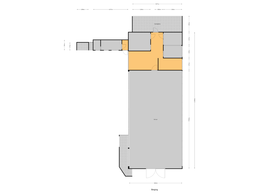 Bekijk plattegrond van Berging van Nieuwkuijksestraat 18