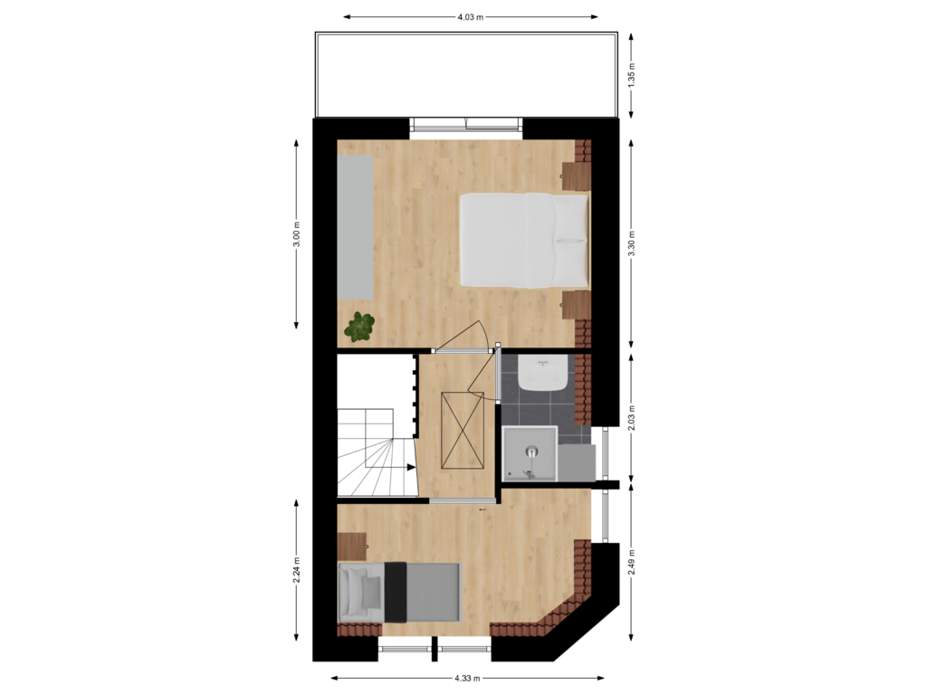 Bekijk plattegrond van 1e Verdieping van Prins Hendrikstraat 23