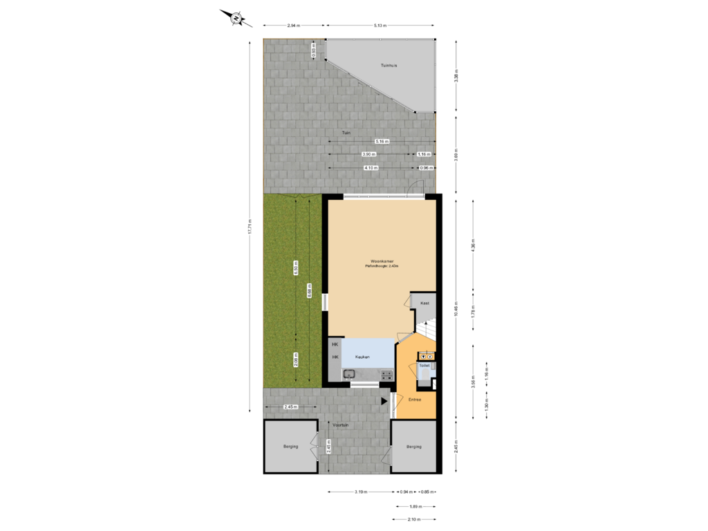 Bekijk plattegrond van Begane grond tuin van Delkamp 50