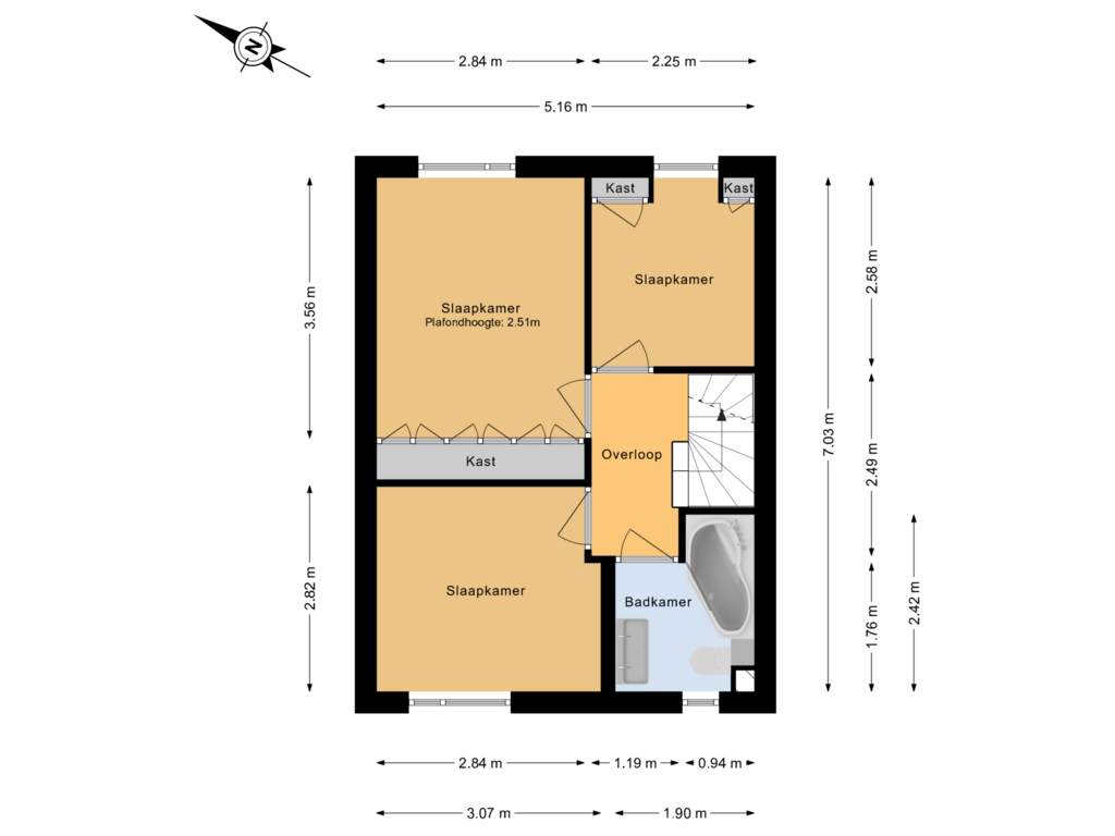 Bekijk plattegrond van 1e verdieping van Delkamp 50