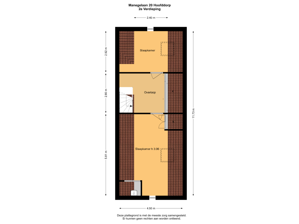 Bekijk plattegrond van 2e Verdieping van Manegelaan 20