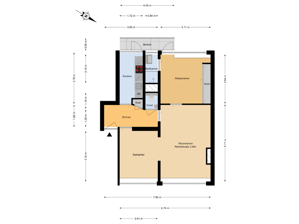 Bekijk plattegrond van Plattegrond van Da Costaplein 14-C