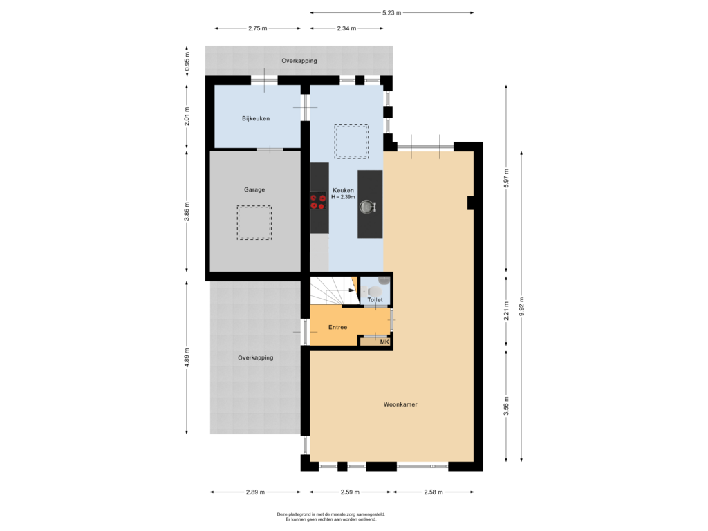 View floorplan of Begane grond of Watersnip 37