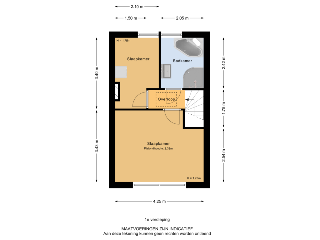 Bekijk plattegrond van 1e verdieping van Vincent van Goghstraat 36