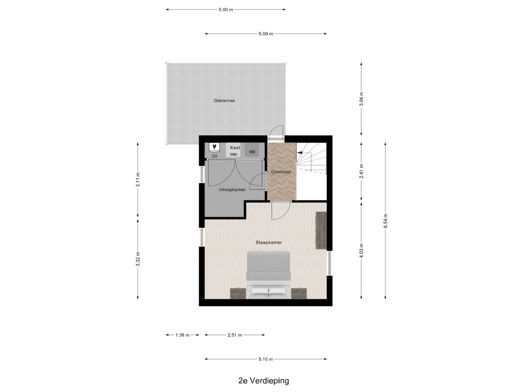 Bekijk plattegrond van 2e Verdieping van Waterput 53