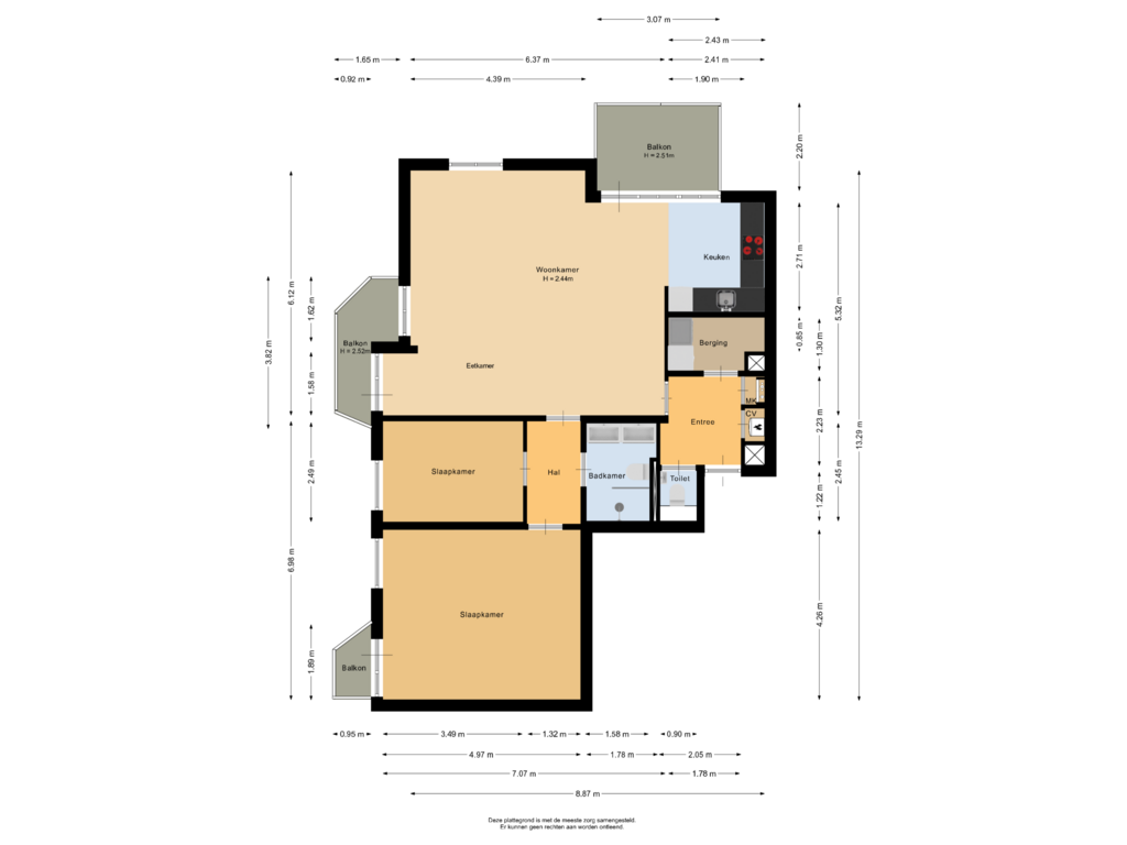 Bekijk plattegrond van Appartement van Honte 102