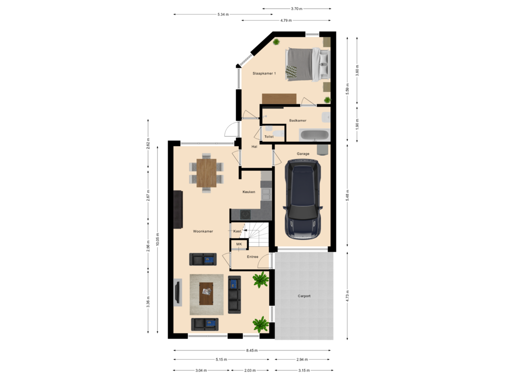 Bekijk plattegrond van Begane grond van Hulstbeemd 48