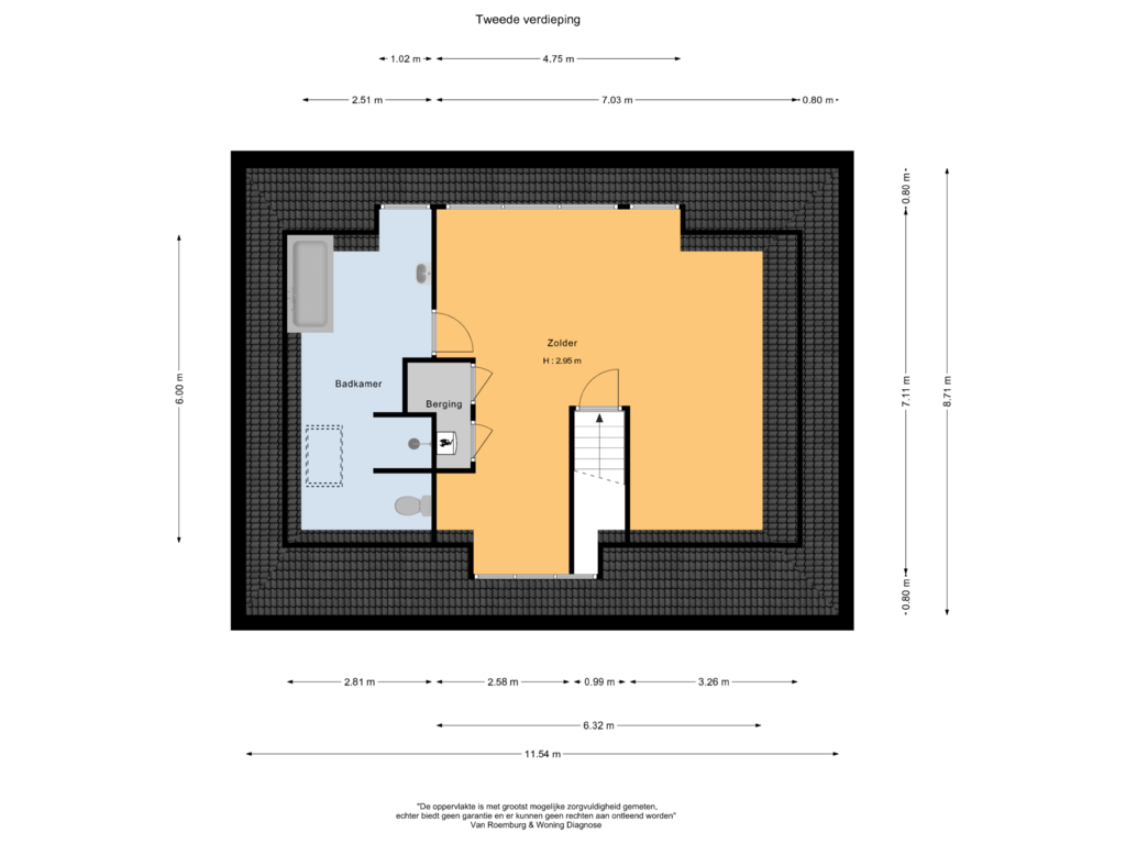 View floorplan of Tweede verdieping of Muldershofweg 9