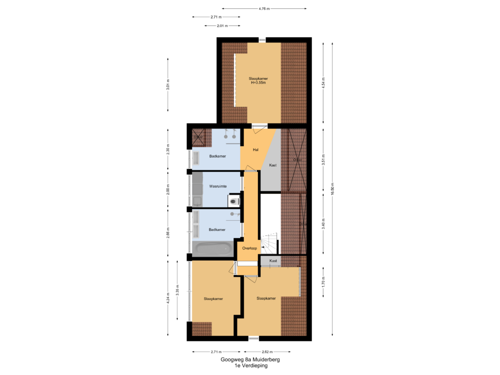 View floorplan of 1e Verdieping of Googweg 8-A