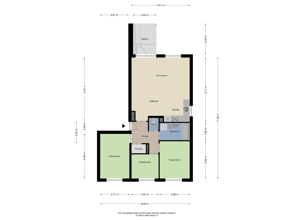 Bekijk plattegrond van Appartement van Cognachof 3